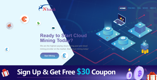 Sign up and get free $30 coupon with Nhash Cloud Mining services